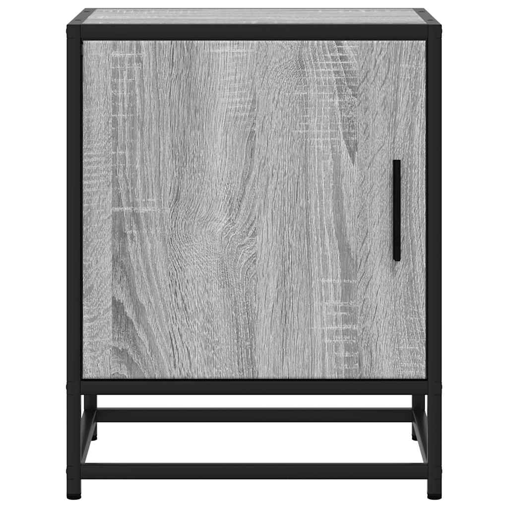 Nattbord 2 Stk Grå Sonoma 40X31X50 Cm Konstruert Tre Og Metall