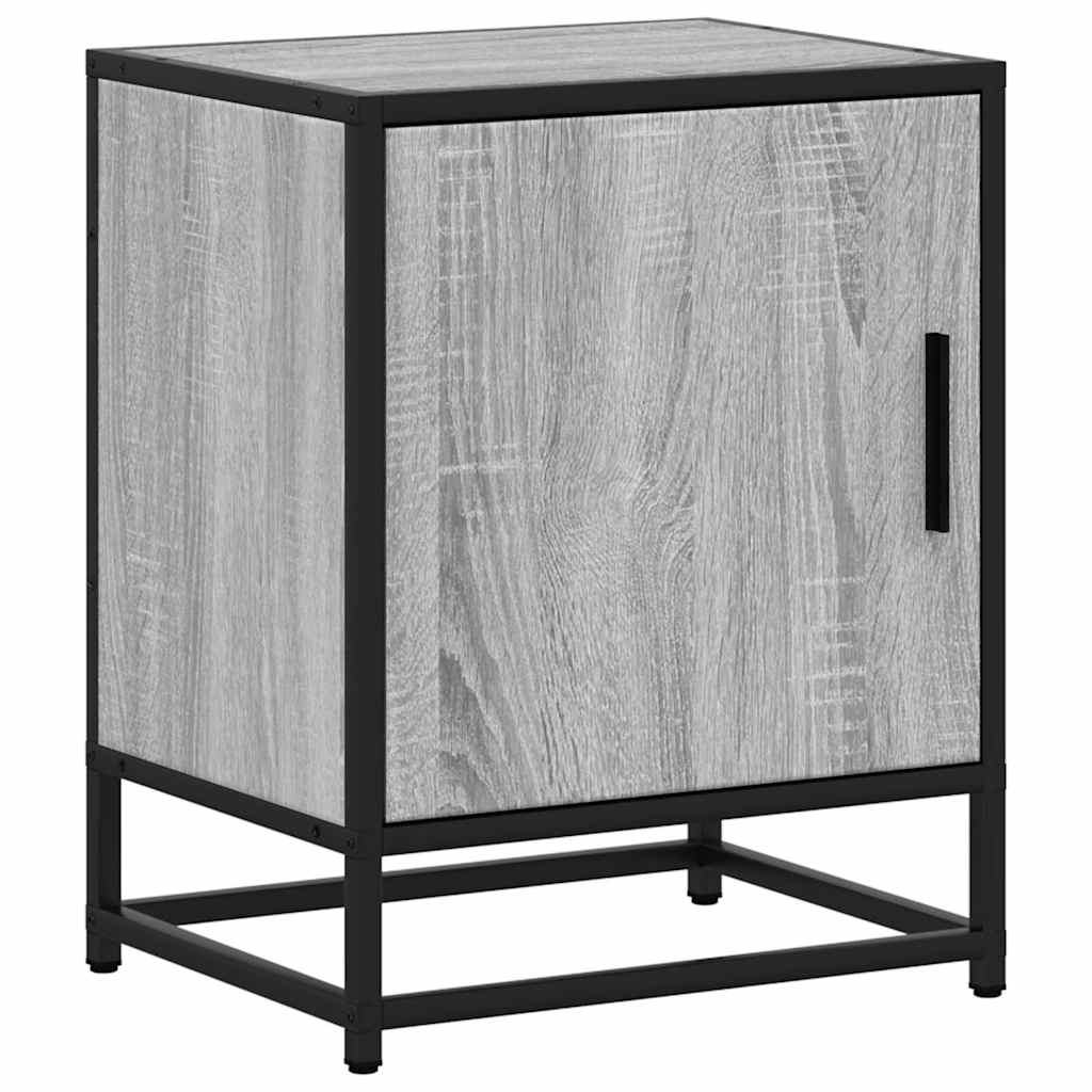 Nattbord 2 Stk Grå Sonoma 40X31X50 Cm Konstruert Tre Og Metall