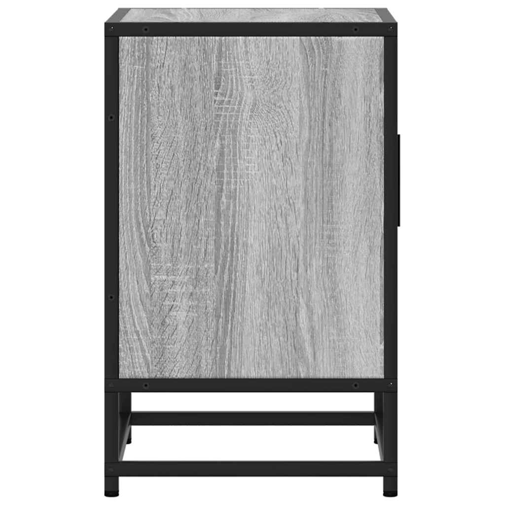 Nattbord 2 Stk Grå Sonoma 40X31X50 Cm Konstruert Tre Og Metall