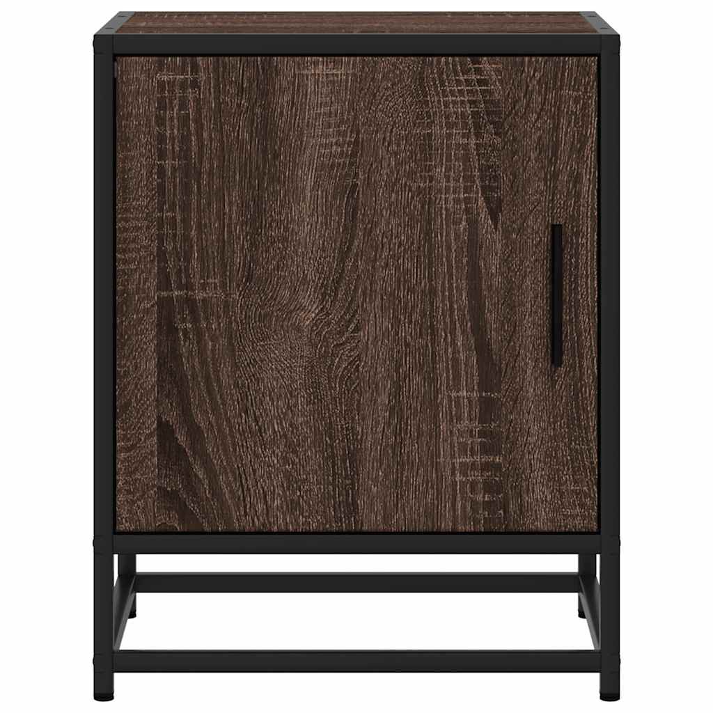 Nattbord Brun Eik 40X31X50 Cm Konstruert Tre Og Metall
