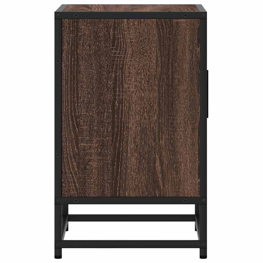 Nattbord Brun Eik 40X31X50 Cm Konstruert Tre Og Metall