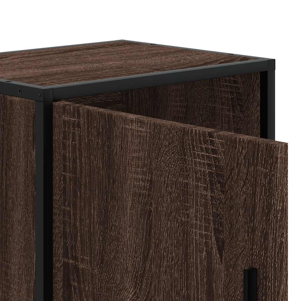 Nattbord Brun Eik 40X31X50 Cm Konstruert Tre Og Metall