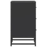 Nattbord Svart 40X34,5X60 Cm Konstruert Tre Og Metall