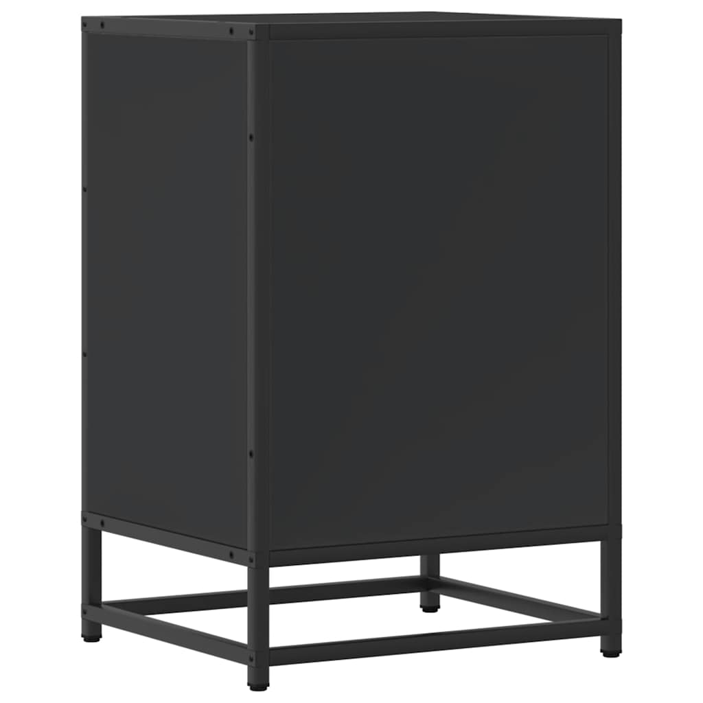 Nattbord Svart 40X34,5X60 Cm Konstruert Tre Og Metall