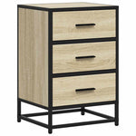Nattbord Sonoma Eik 40X34,5X60 Cm Konstruert Tre Og Metall