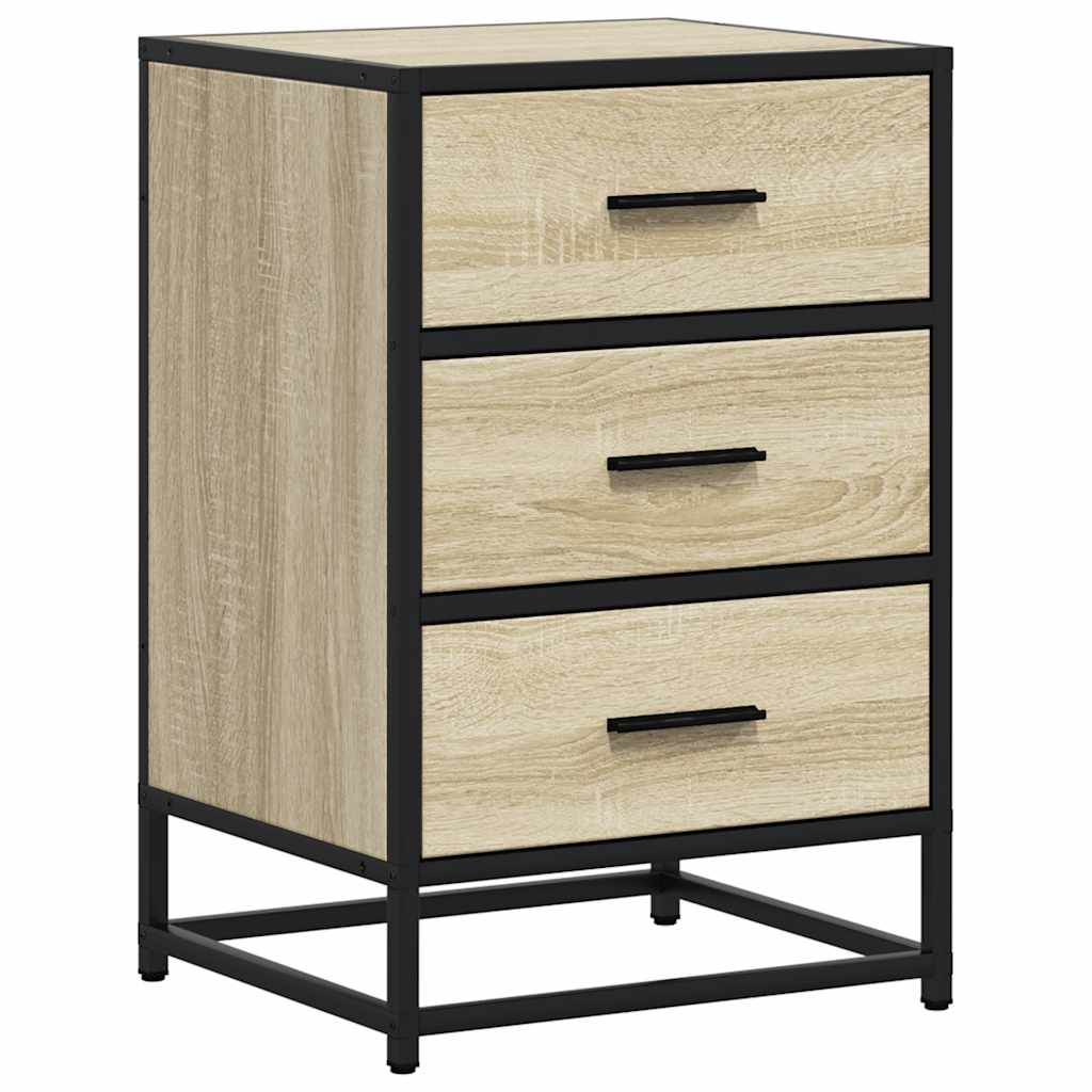 Nattbord Sonoma Eik 40X34,5X60 Cm Konstruert Tre Og Metall
