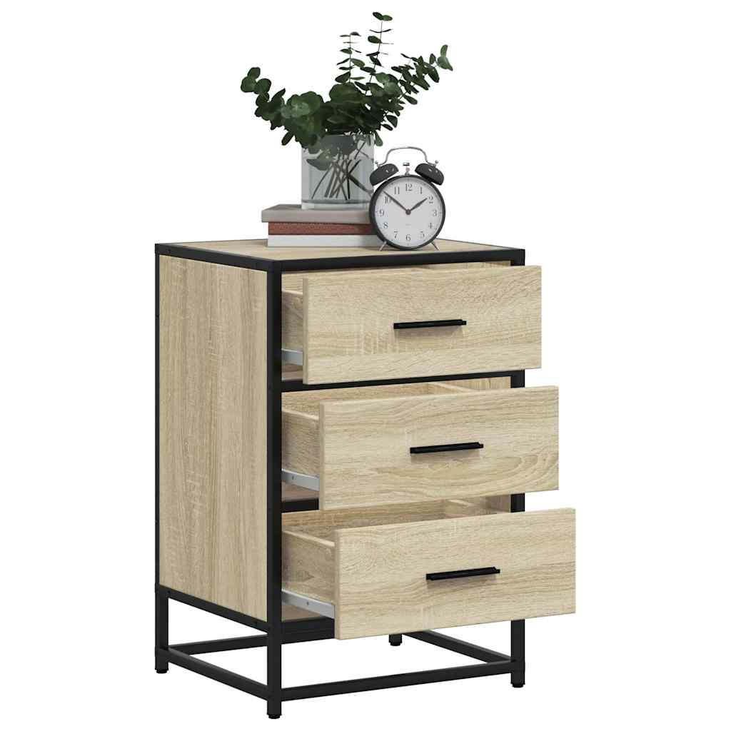 Nattbord Sonoma Eik 40X34,5X60 Cm Konstruert Tre Og Metall