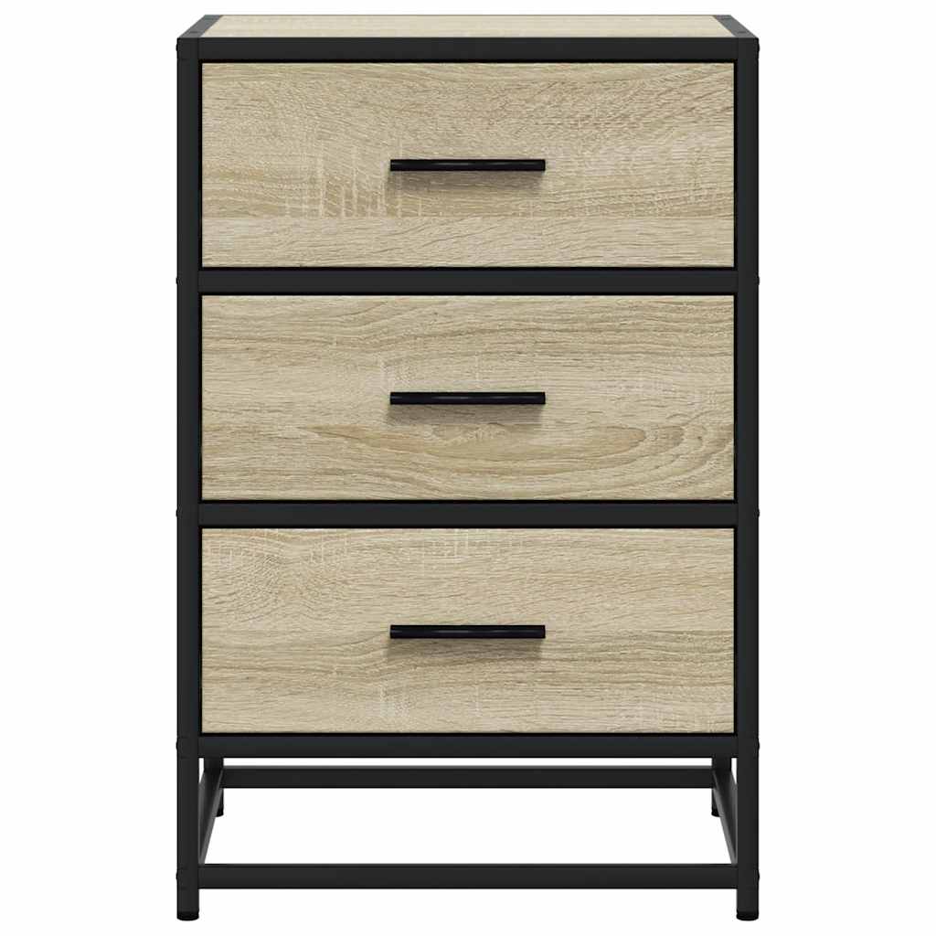 Nattbord Sonoma Eik 40X34,5X60 Cm Konstruert Tre Og Metall