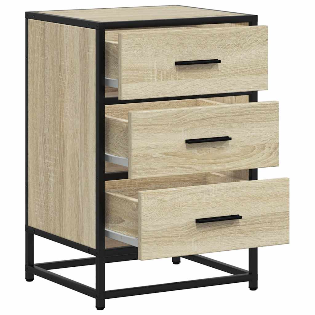 Nattbord Sonoma Eik 40X34,5X60 Cm Konstruert Tre Og Metall