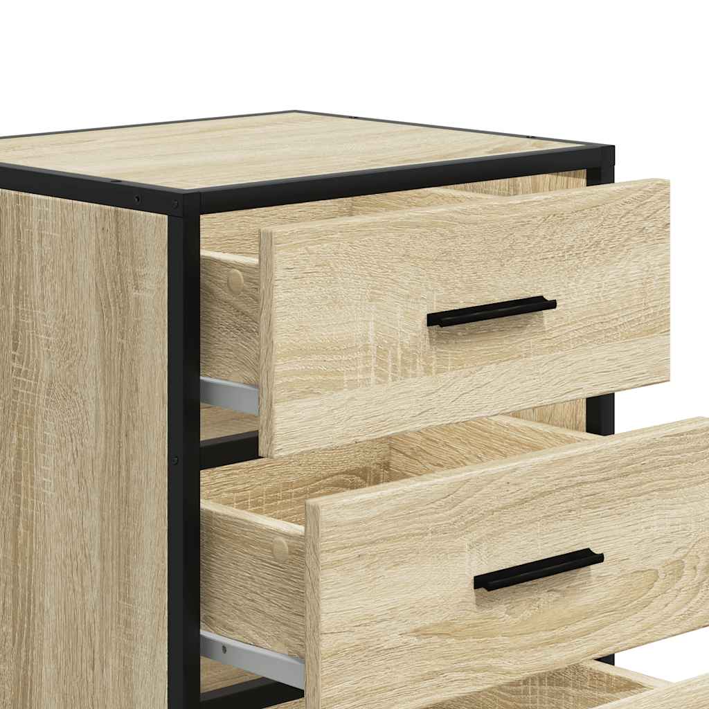 Nattbord Sonoma Eik 40X34,5X60 Cm Konstruert Tre Og Metall