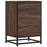 Nattbord Brun Eik 40X34,5X60 Cm Konstruert Tre Og Metall