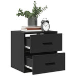 Veggmonterte Nattbord 2 Stk Svart 40X31X39,5 Cm