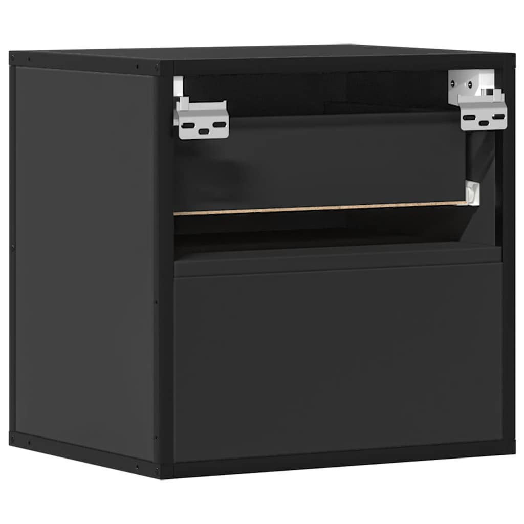 Veggmonterte Nattbord 2 Stk Svart 40X31X39,5 Cm