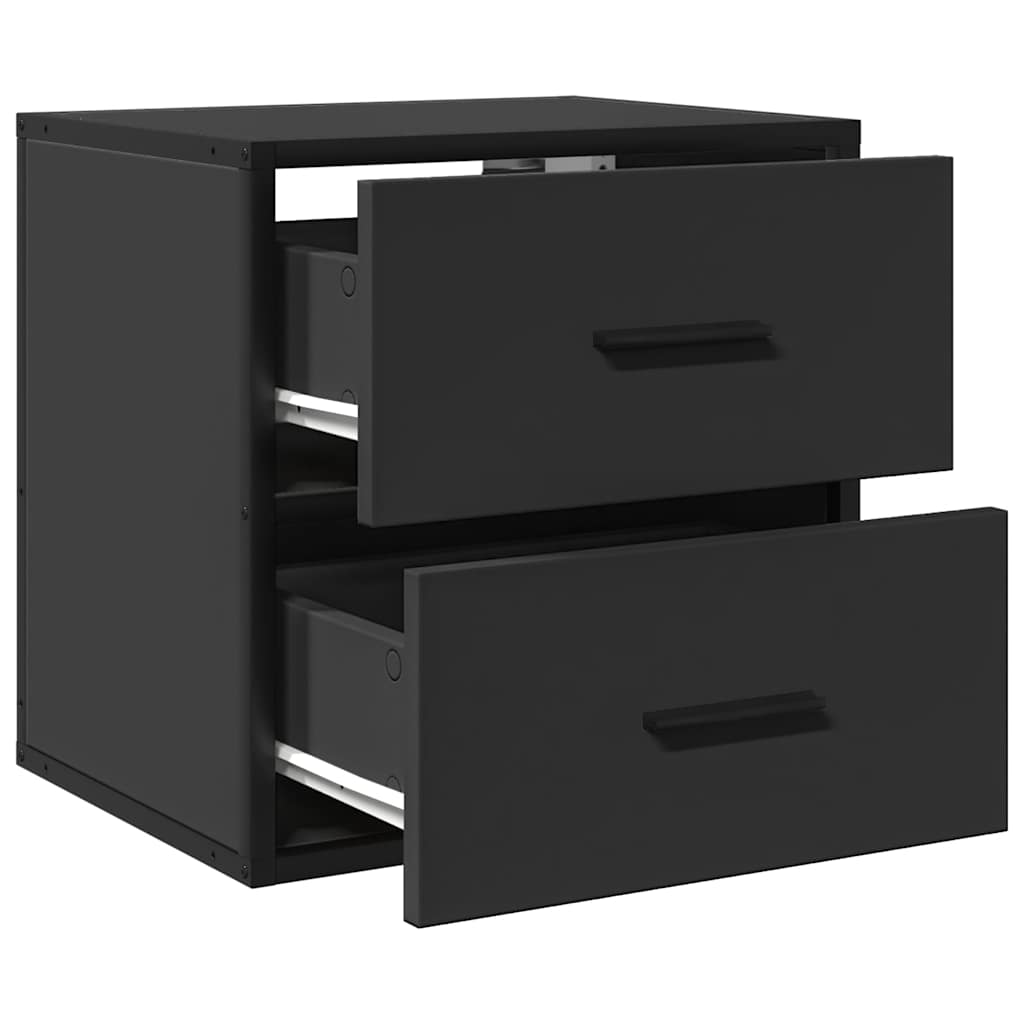 Veggmonterte Nattbord 2 Stk Svart 40X31X39,5 Cm