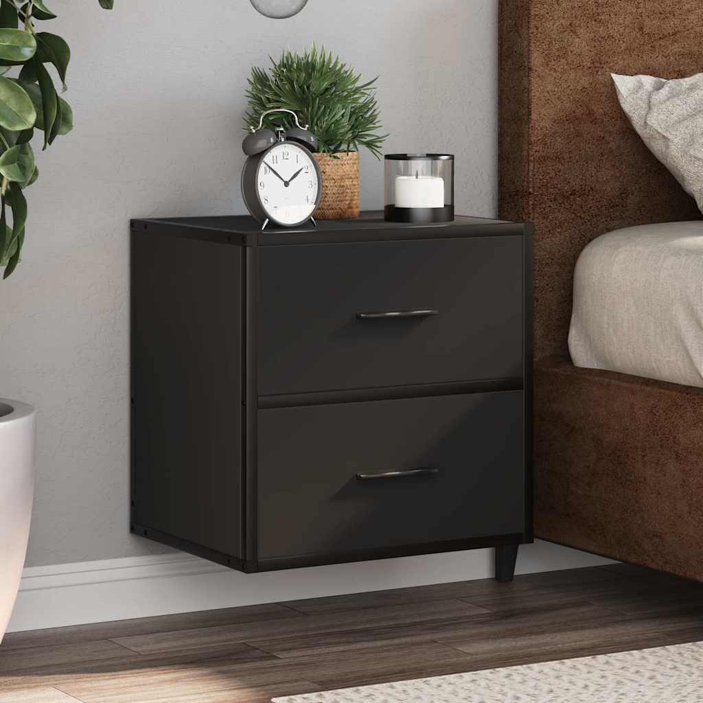 Veggmonterte Nattbord 2 Stk Svart 40X31X39,5 Cm