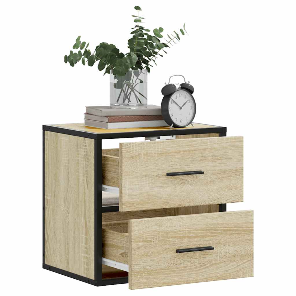 Veggmonterte Nattbord 2 Stk Sonoma Eik 40X31X39,5 Cm
