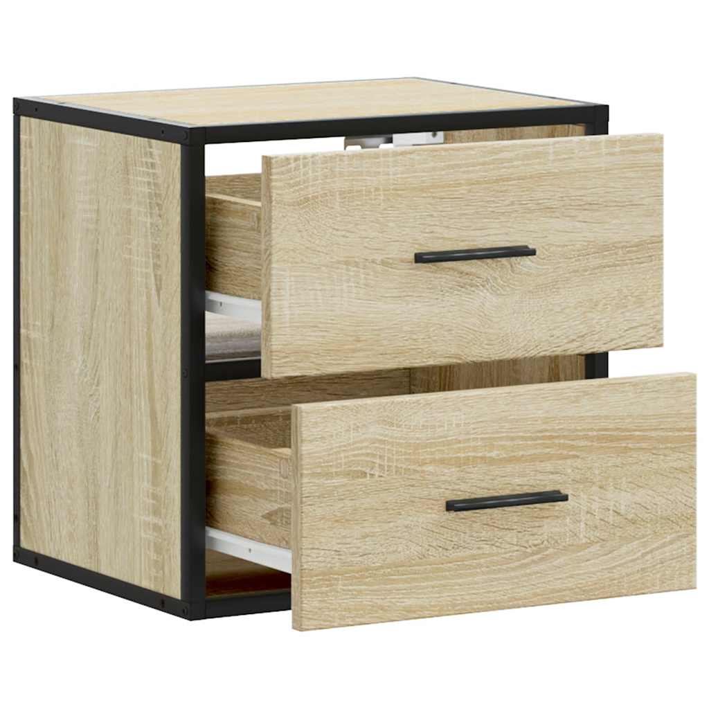 Veggmonterte Nattbord 2 Stk Sonoma Eik 40X31X39,5 Cm