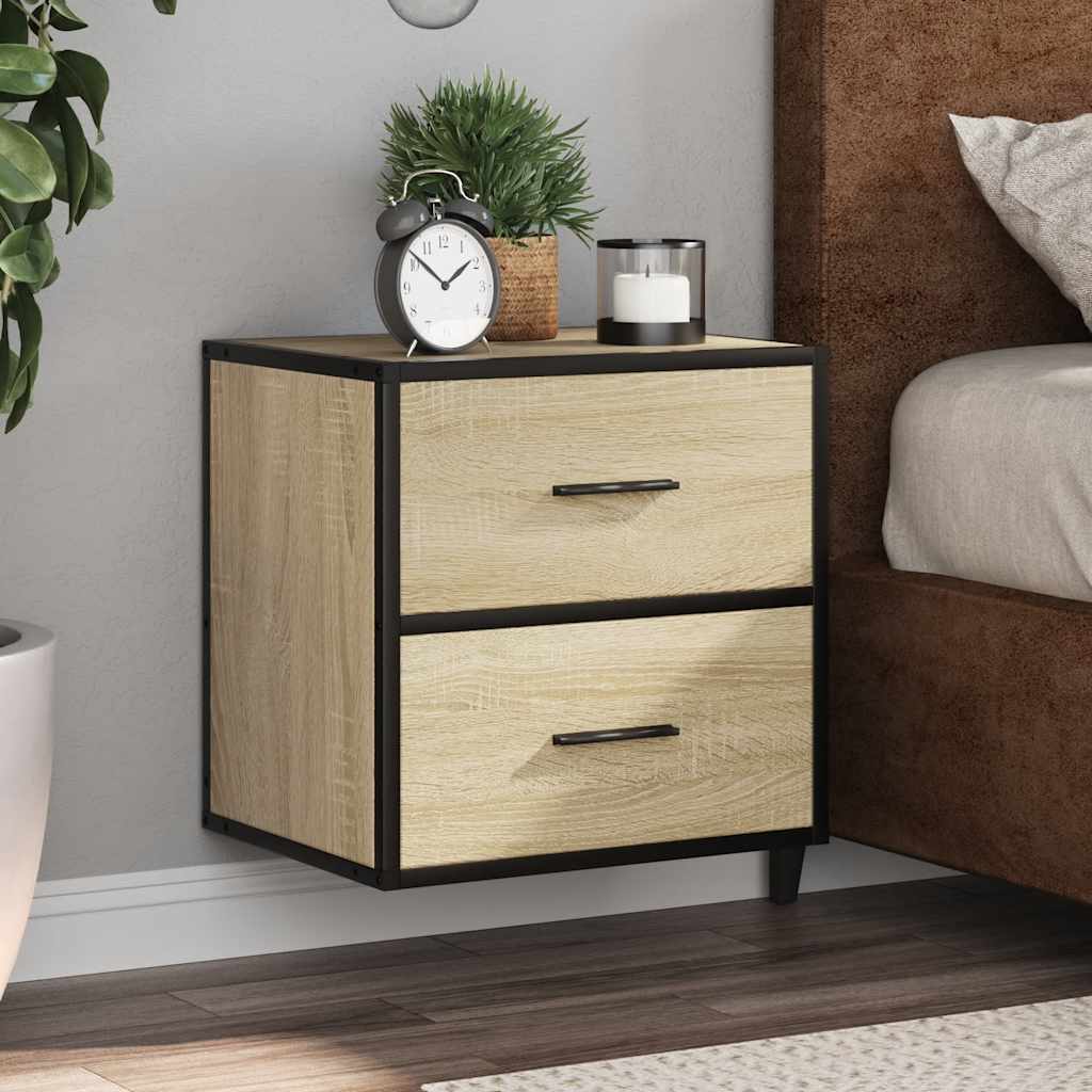 Veggmonterte Nattbord 2 Stk Sonoma Eik 40X31X39,5 Cm