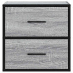 Veggmonterte Nattbord 2 Stk Grå Sonoma 40X31X39,5 Cm