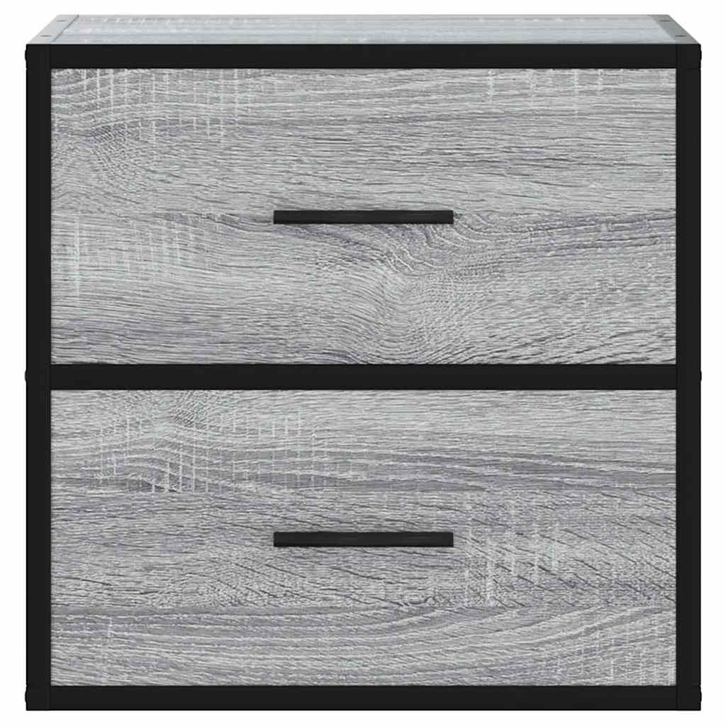 Veggmonterte Nattbord 2 Stk Grå Sonoma 40X31X39,5 Cm