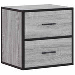 Veggmonterte Nattbord 2 Stk Grå Sonoma 40X31X39,5 Cm