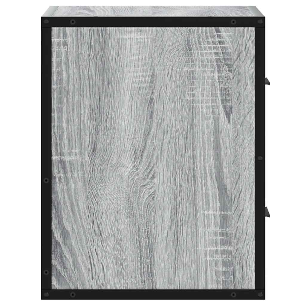 Veggmonterte Nattbord 2 Stk Grå Sonoma 40X31X39,5 Cm