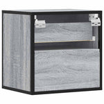 Veggmonterte Nattbord 2 Stk Grå Sonoma 40X31X39,5 Cm