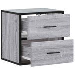Veggmonterte Nattbord 2 Stk Grå Sonoma 40X31X39,5 Cm