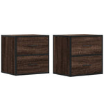 Veggmonterte Nattbord 2 Stk Brun Eik 40X31X39,5 Cm