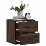 Veggmonterte Nattbord 2 Stk Brun Eik 40X31X39,5 Cm