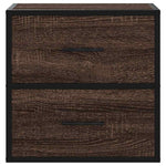 Veggmonterte Nattbord 2 Stk Brun Eik 40X31X39,5 Cm