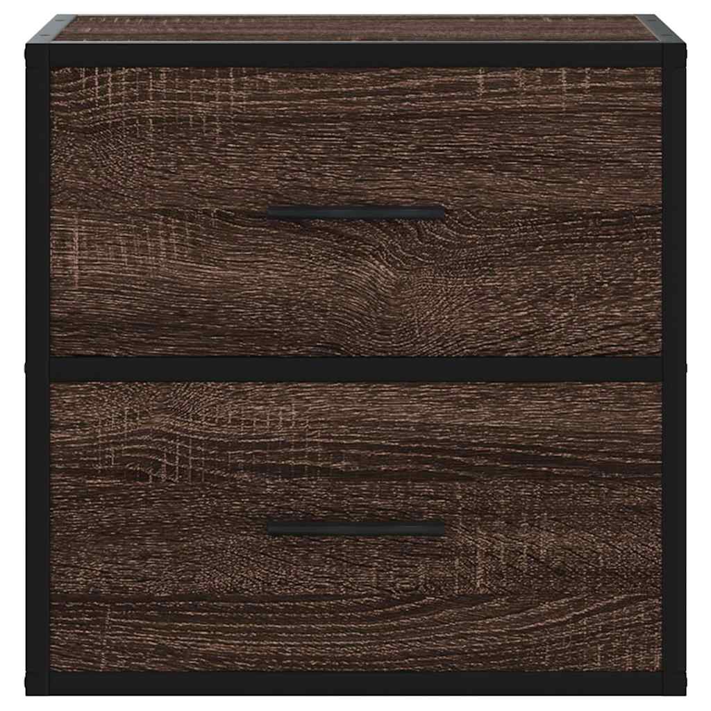 Veggmonterte Nattbord 2 Stk Brun Eik 40X31X39,5 Cm