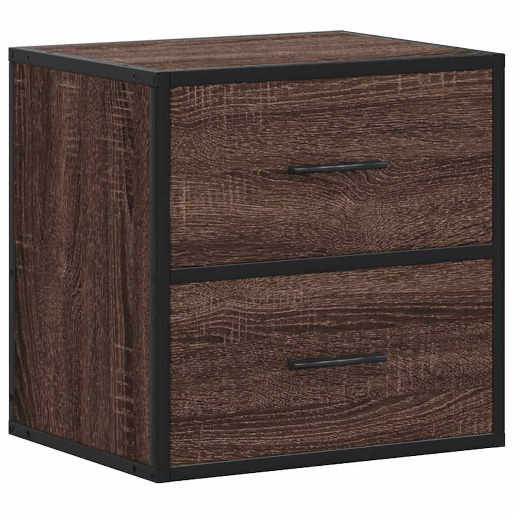 Veggmonterte Nattbord 2 Stk Brun Eik 40X31X39,5 Cm