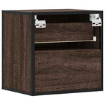 Veggmonterte Nattbord 2 Stk Brun Eik 40X31X39,5 Cm