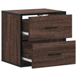 Veggmonterte Nattbord 2 Stk Brun Eik 40X31X39,5 Cm