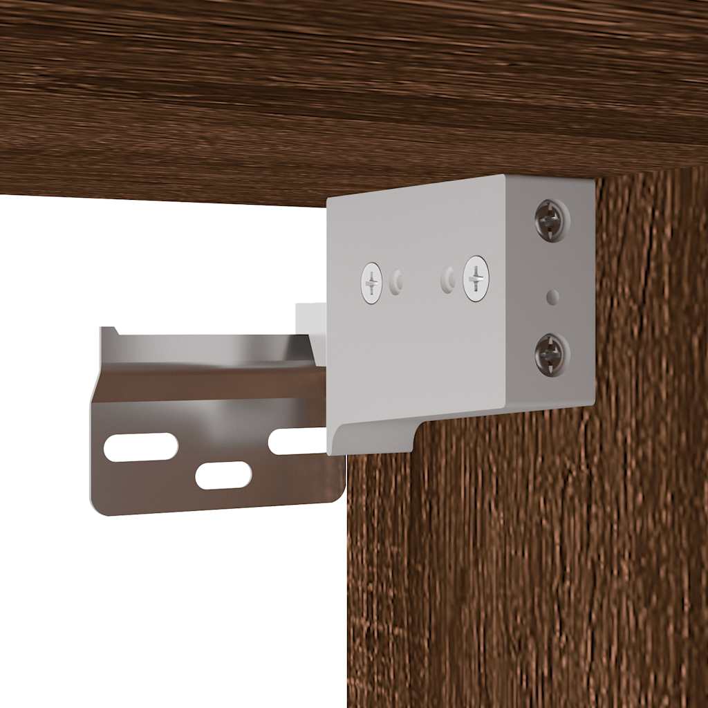 Veggmonterte Nattbord 2 Stk Brun Eik 40X31X39,5 Cm