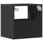 Veggmontert Nattbord Svart 40X31X39,5 Cm