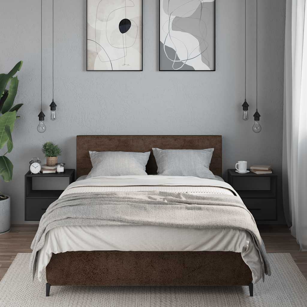 Veggmonterte Nattbord 2 Stk Svart 40X31X39,5 Cm