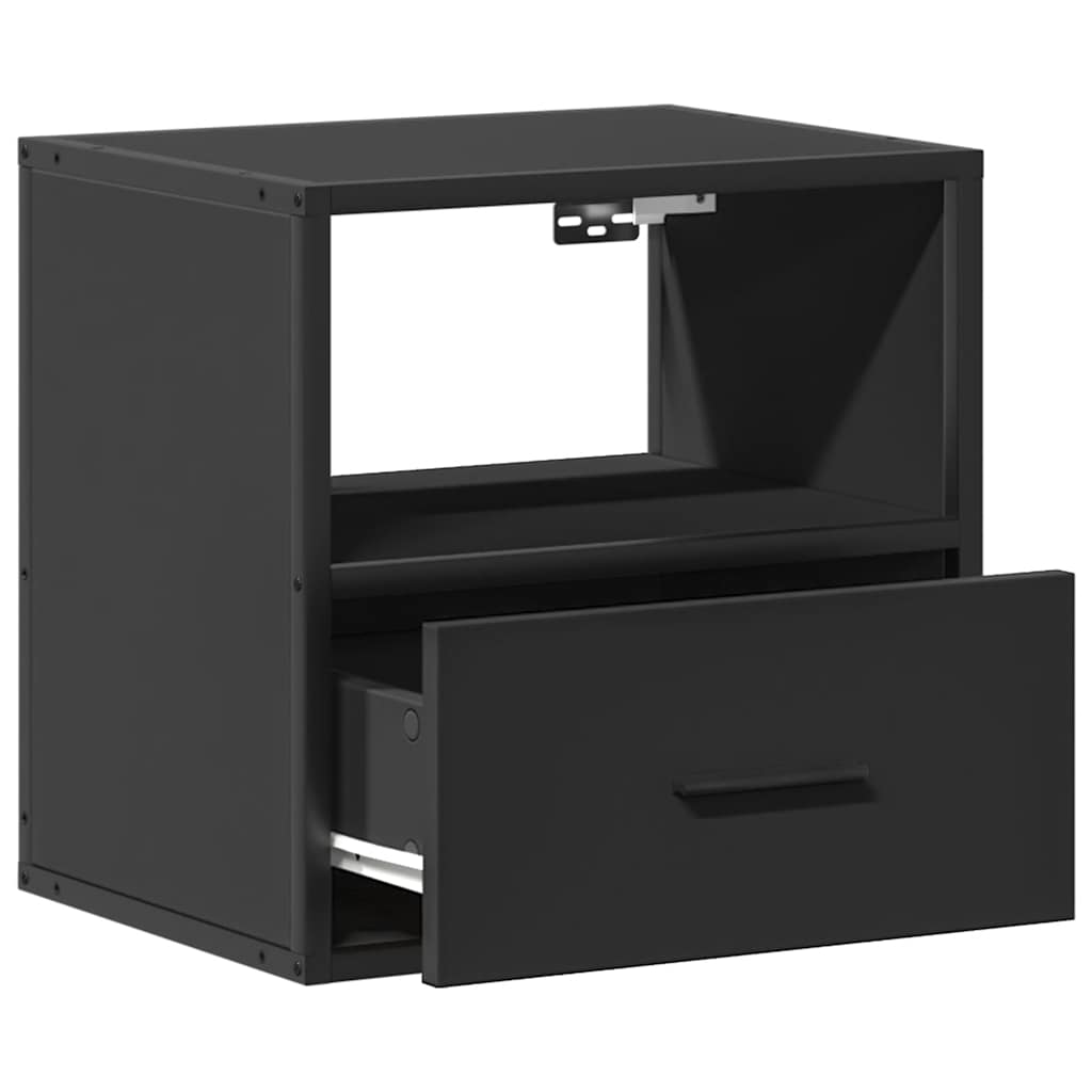 Veggmonterte Nattbord 2 Stk Svart 40X31X39,5 Cm