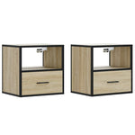 Veggmonterte Nattbord 2 Stk Sonoma Eik 40X31X39,5 Cm