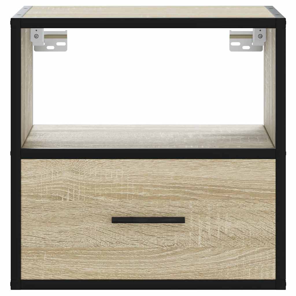 Veggmonterte Nattbord 2 Stk Sonoma Eik 40X31X39,5 Cm