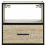 Veggmonterte Nattbord 2 Stk Sonoma Eik 40X31X39,5 Cm