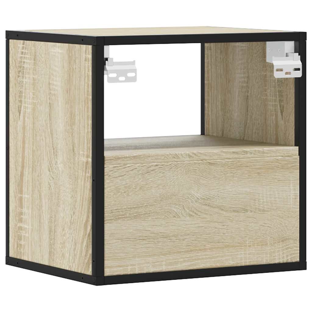 Veggmonterte Nattbord 2 Stk Sonoma Eik 40X31X39,5 Cm