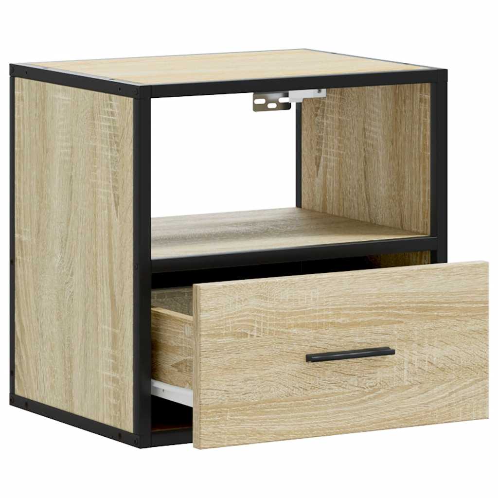 Veggmonterte Nattbord 2 Stk Sonoma Eik 40X31X39,5 Cm