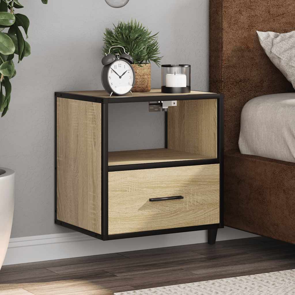 Veggmonterte Nattbord 2 Stk Sonoma Eik 40X31X39,5 Cm