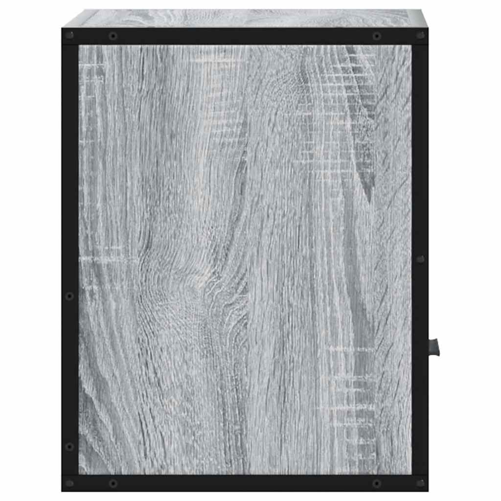 Veggmonterte Nattbord 2 Stk Grå Sonoma 40X31X39,5 Cm