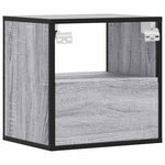 Veggmonterte Nattbord 2 Stk Grå Sonoma 40X31X39,5 Cm