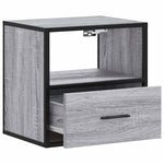 Veggmonterte Nattbord 2 Stk Grå Sonoma 40X31X39,5 Cm
