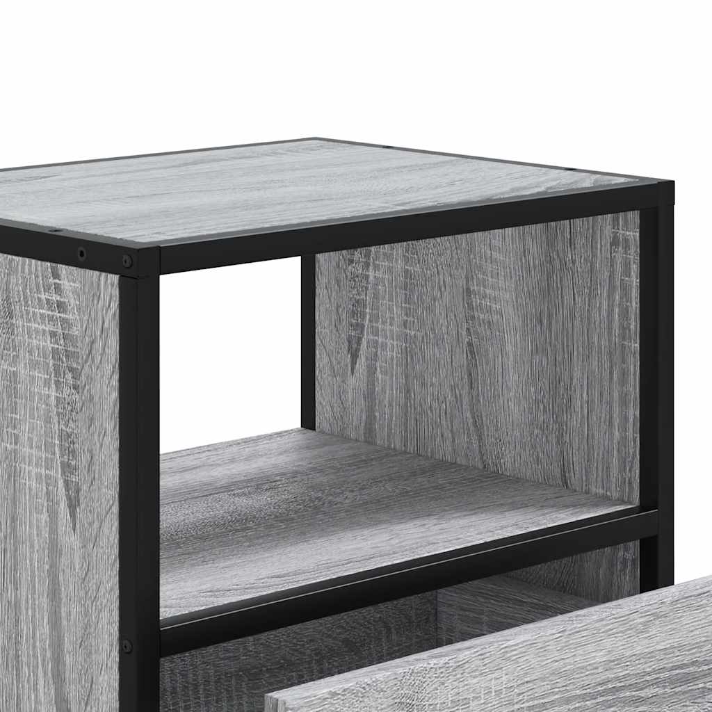 Veggmonterte Nattbord 2 Stk Grå Sonoma 40X31X39,5 Cm