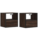 Veggmonterte Nattbord 2 Stk Brun Eik 40X31X39,5 Cm